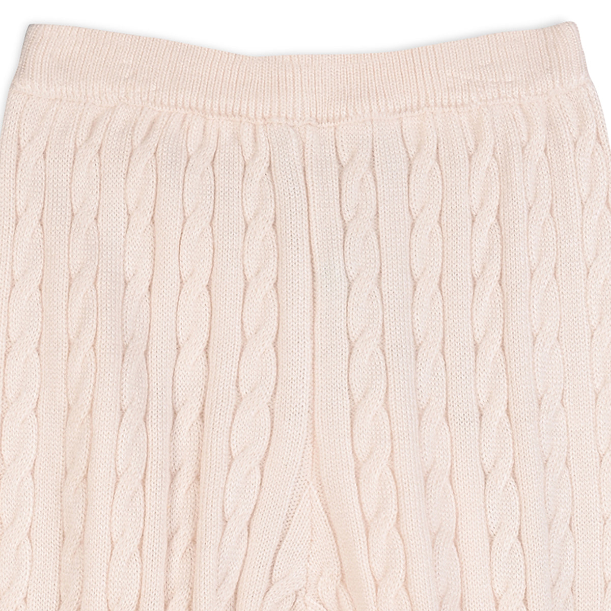 White Baby Girls Elasticated Full Length Knit Bottom