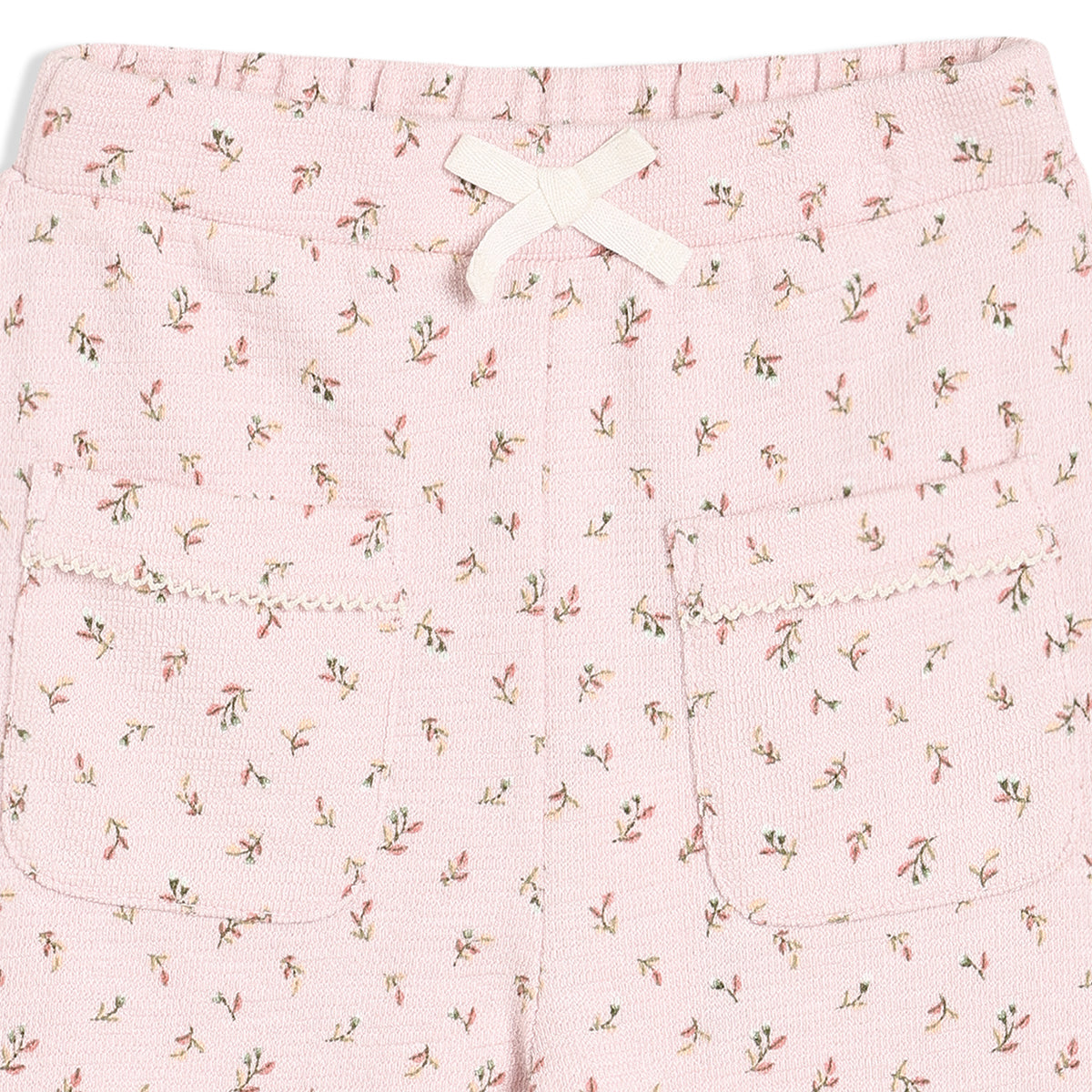 Girls Pink Adjustable Waistband Full Length Knit Bottom