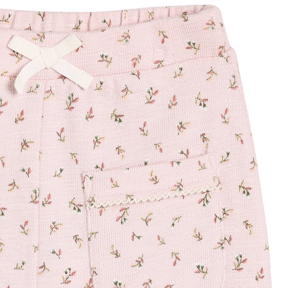 Girls Pink Adjustable Waistband Full Length Knit Bottom