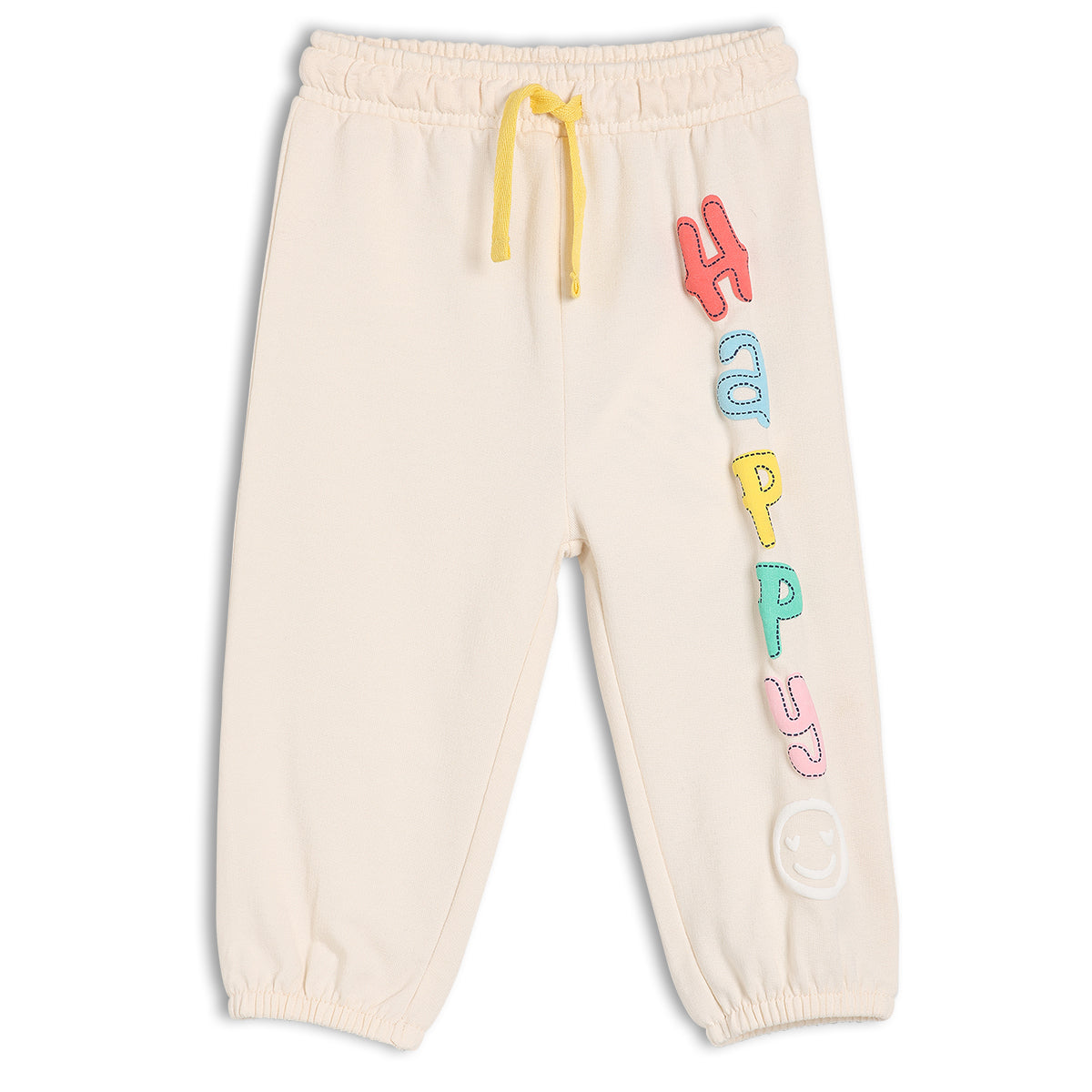 Girls Beige Elasticated Full Length Knit Bottom
