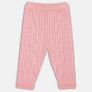 Girls Pink Solid Knit Bottom