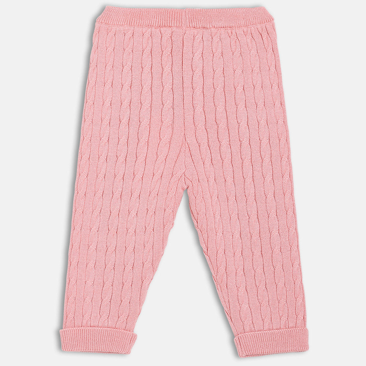 Girls Pink Solid Knit Bottom