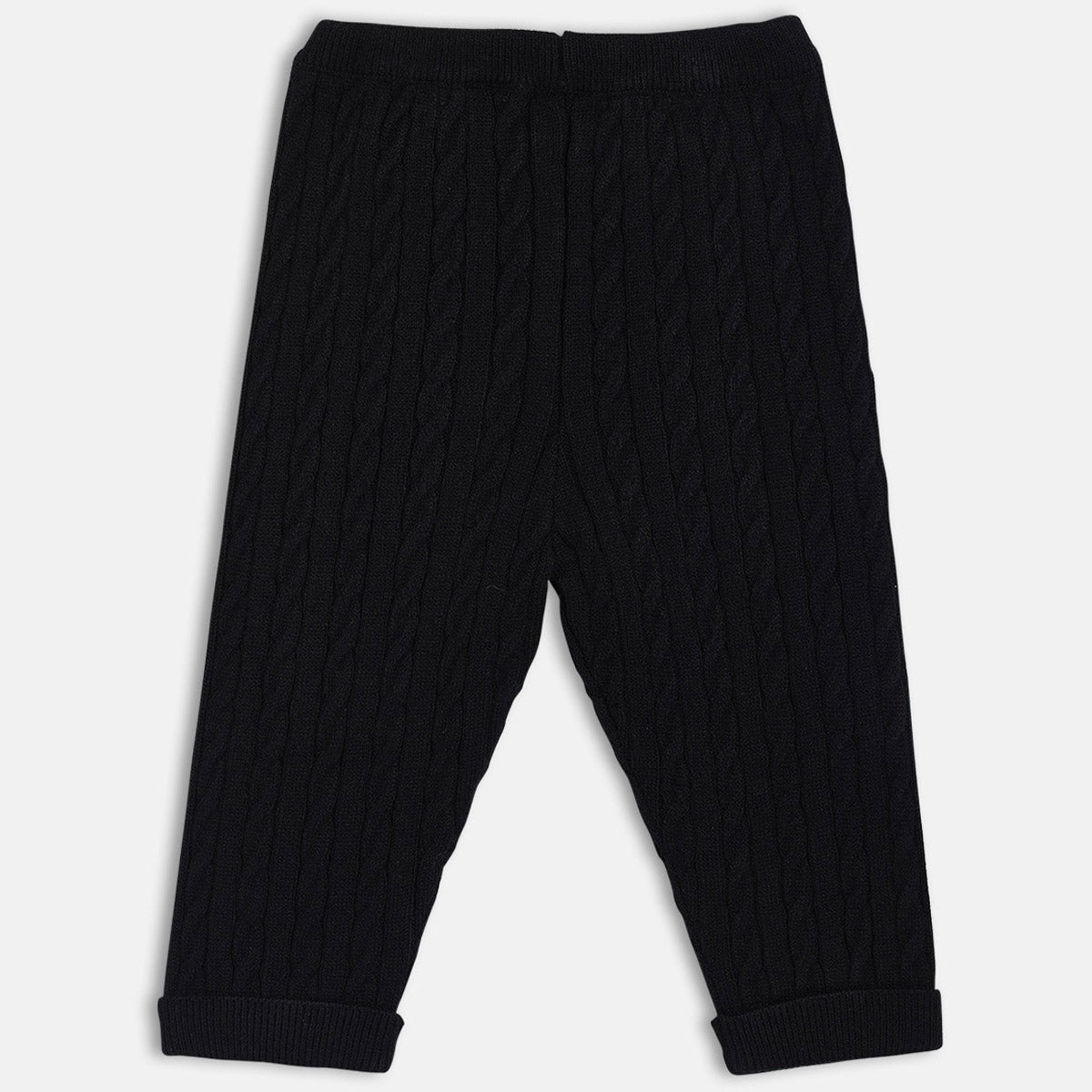 Girls Maroon Solid Knit Bottom