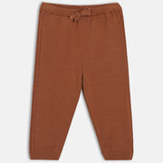 Boys Brown Elasticated Full Length Knit Bottom