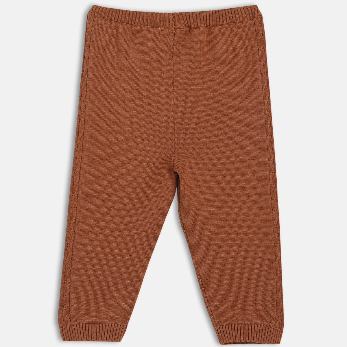 Boys Brown Elasticated Full Length Knit Bottom