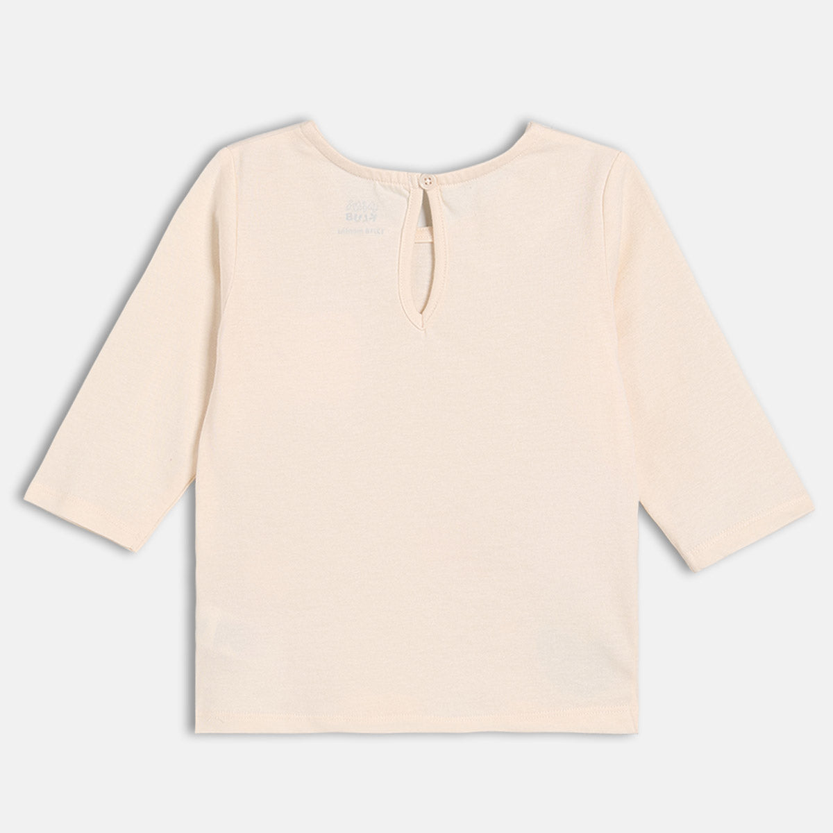 Girls White Round Neck Full Sleeve Knit Top