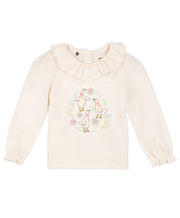 Baby Girls Duck Printed Top, White