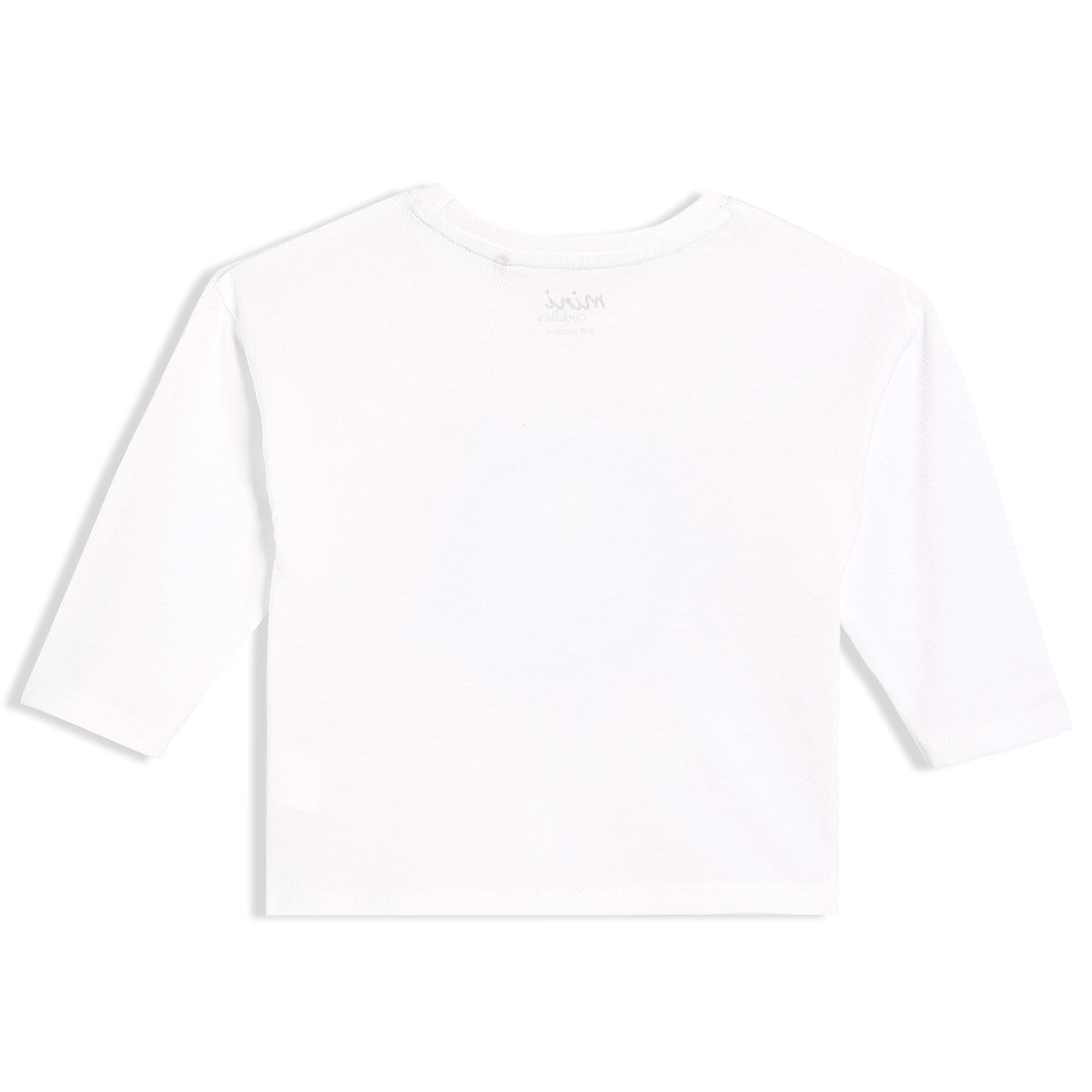 Girls White Round Neck Full Sleeve Knit Top