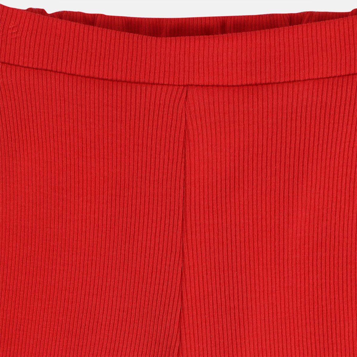 Girls Red Adjustable Elastic Full Length Leggings