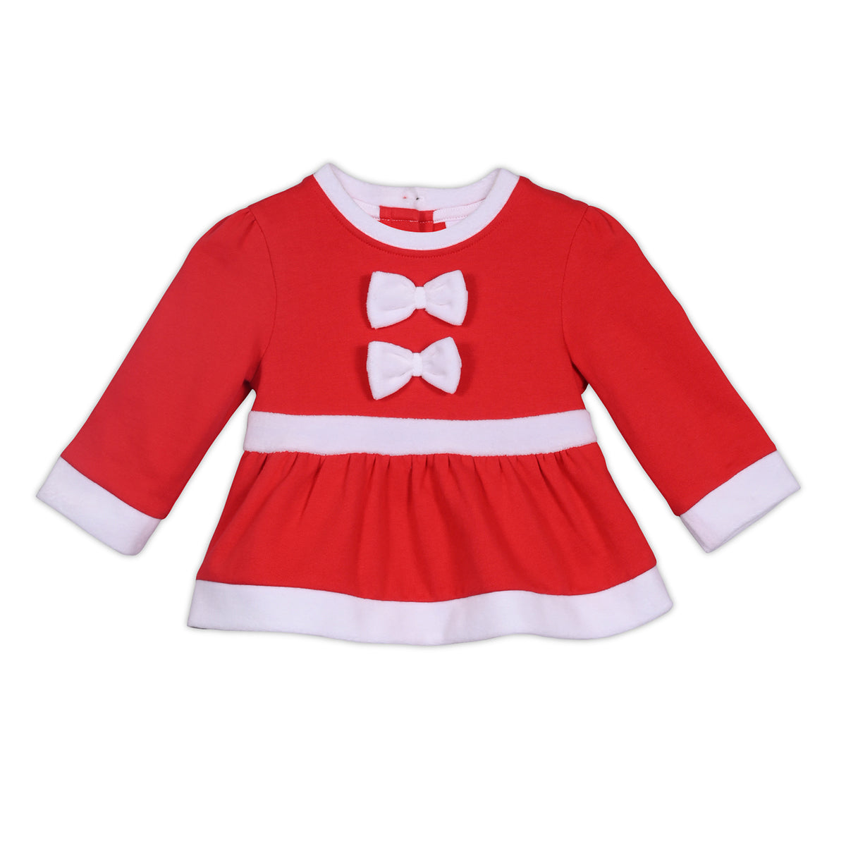 Girls Cotton Full Sleeves Solid Clothing Set - Red