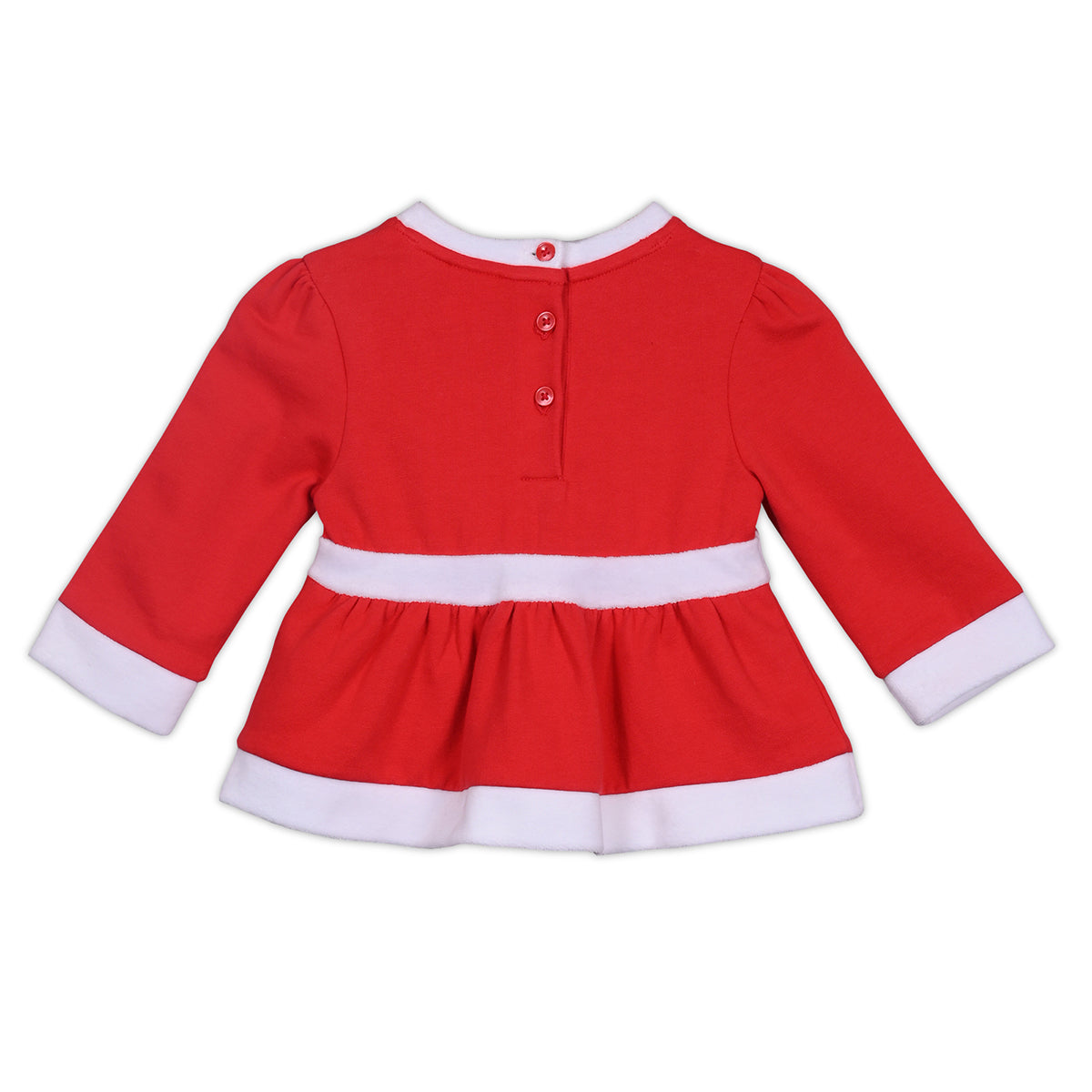 Girls Cotton Full Sleeves Solid Clothing Set - Red