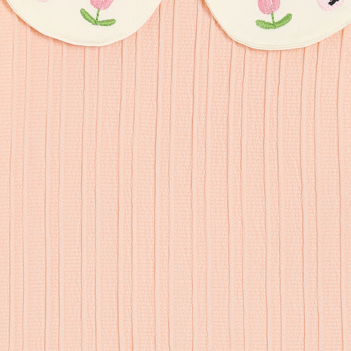 Girls Cotton Full Sleeves Solid Pinny Set - Peach