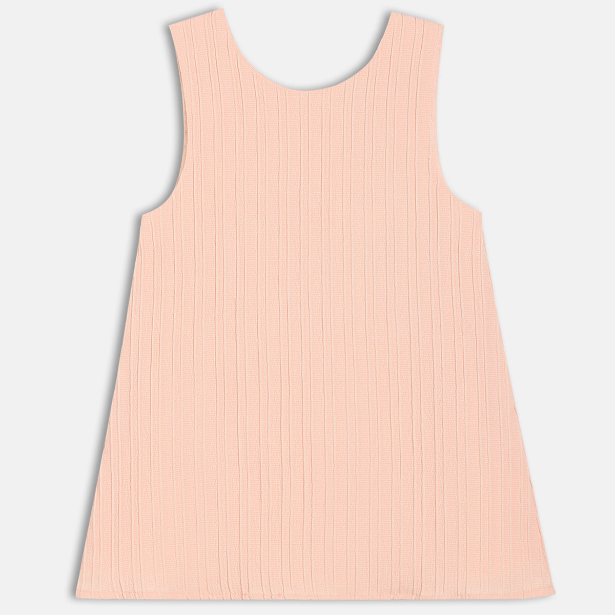 Girls Cotton Full Sleeves Solid Pinny Set - Peach