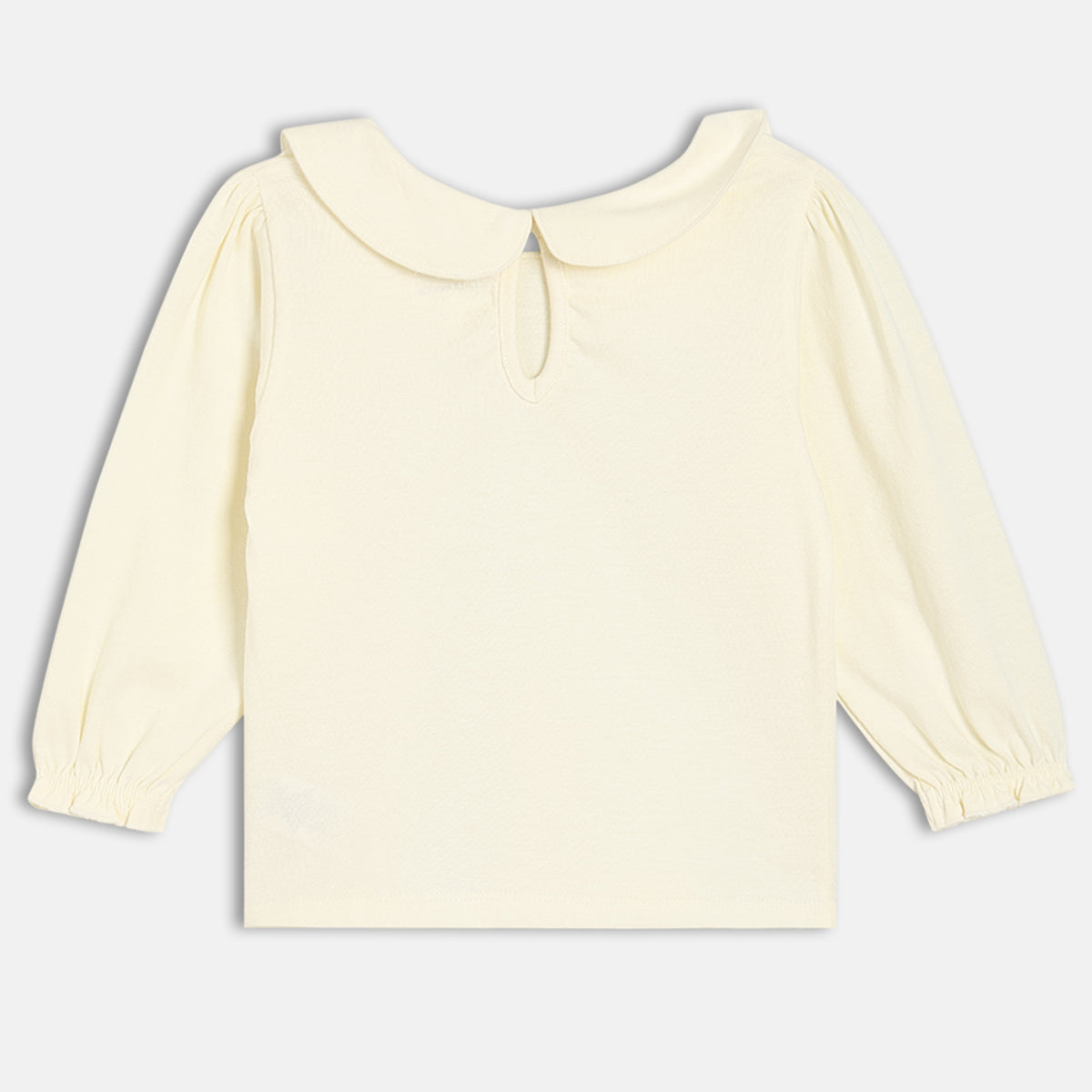 Girls Cotton Full Sleeves Solid Pinny Set - Peach