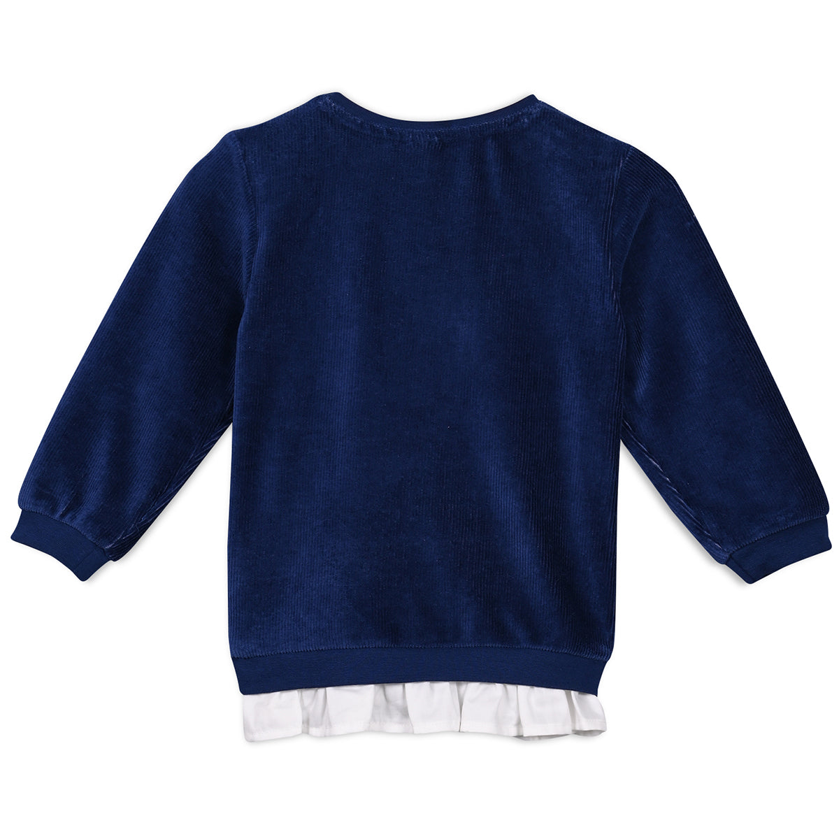 Blue Baby Girls Round Neck Full Sleeve Sweat Shirt