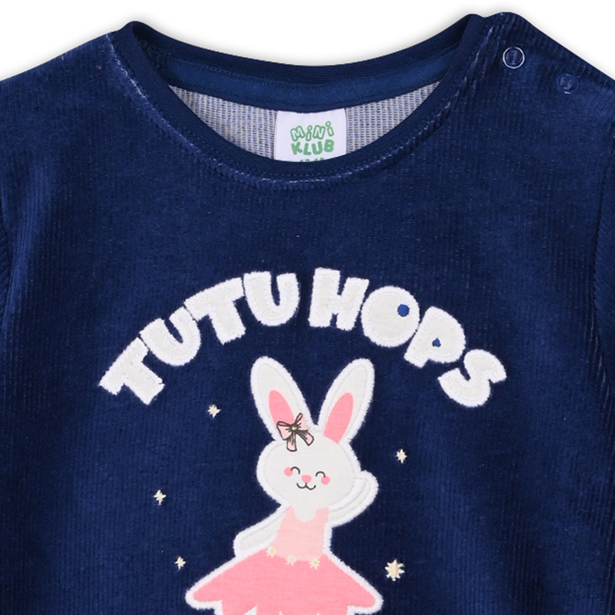 Blue Baby Girls Round Neck Full Sleeve Sweat Shirt