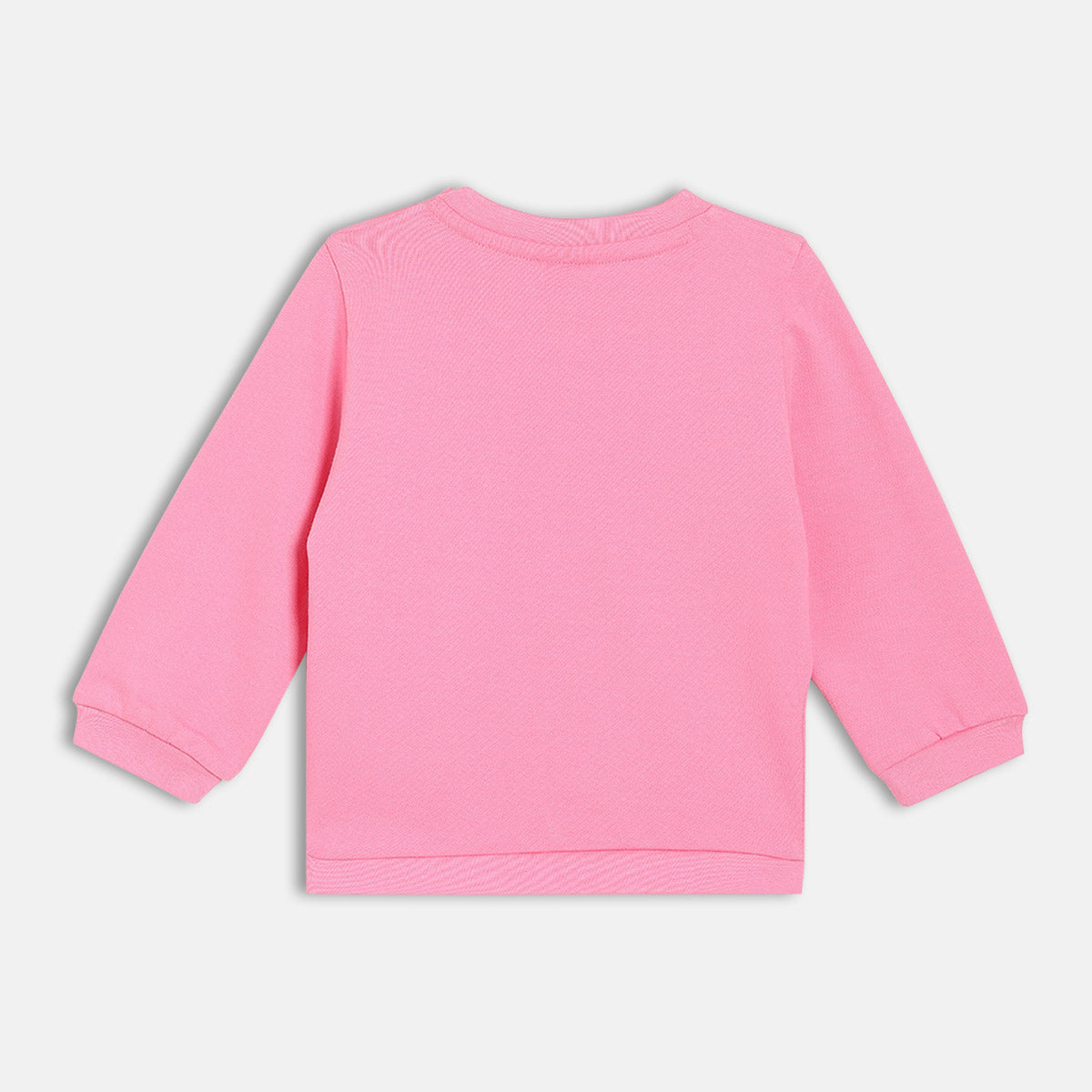 Girls Pink Solid Sweat Shirt