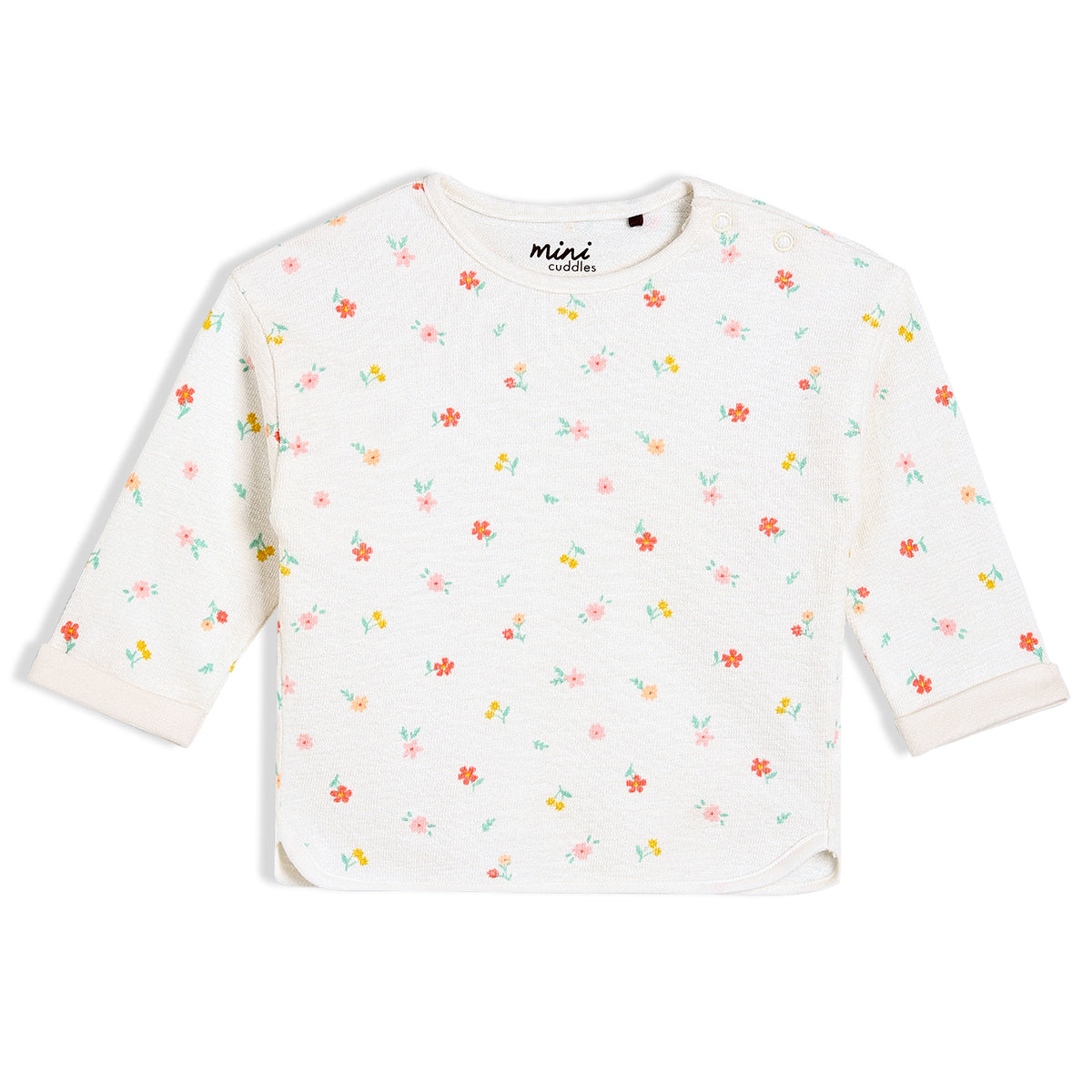 White Baby Girls Round Neck Full Sleeve Sweat Shirt