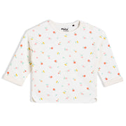 White Baby Girls Round Neck Full Sleeve Sweat Shirt