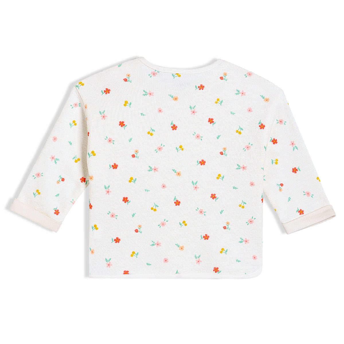 White Baby Girls Round Neck Full Sleeve Sweat Shirt