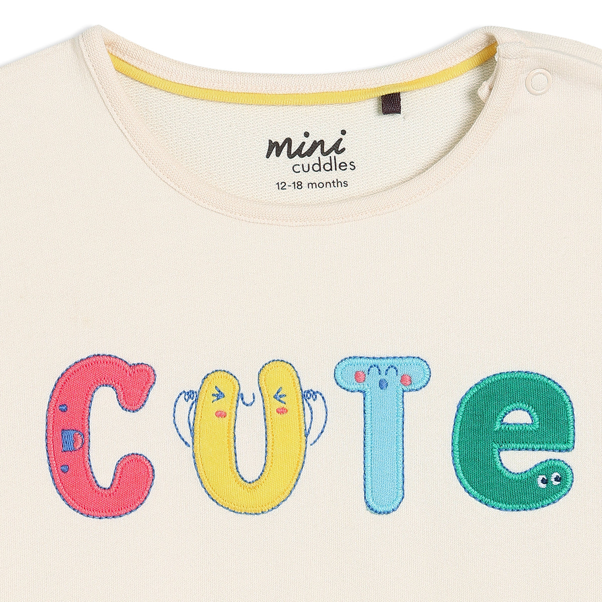 Girls Beige Round Neck Full Sleeve Sweat Shirt