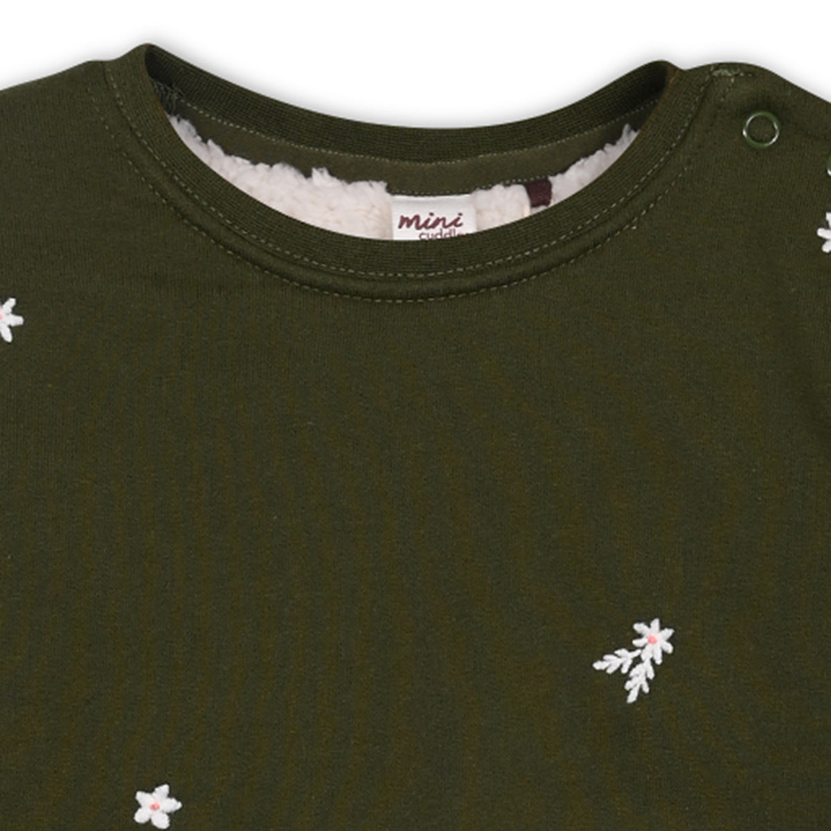 Green Baby Girls Round Neck Full Sleeve Sweat Shirt