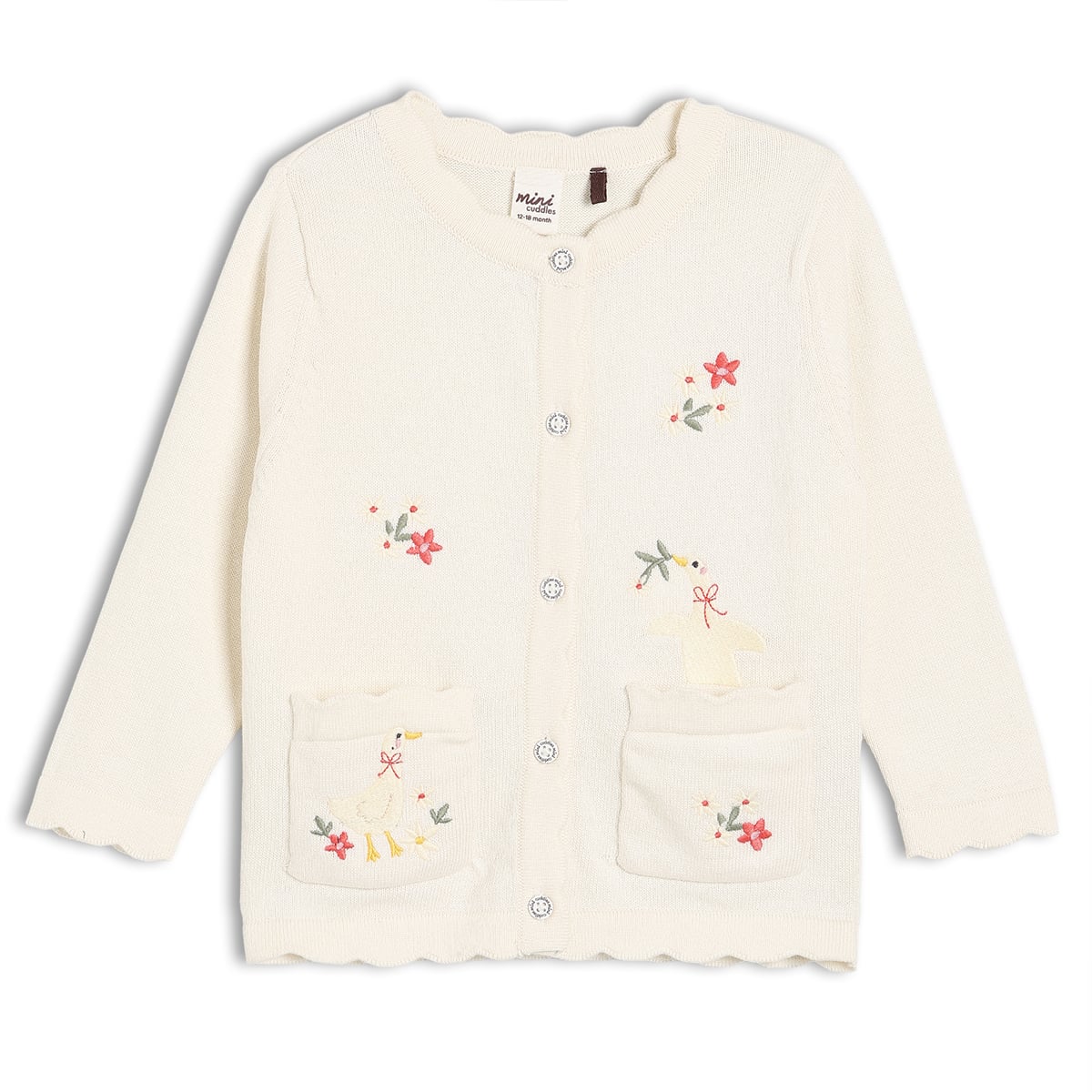 Baby Girls Top, Cardigan, Pant & Shoes Everyday Outfit Bundle - Cream & Pink