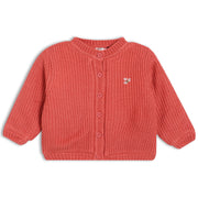 Girls Round Neck Full Sleeve Sweater - Red
