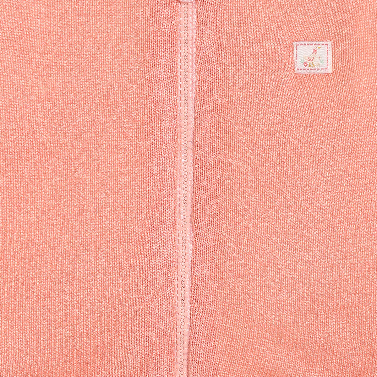 Girls Round Neck Full Sleeve Sweater - Peach