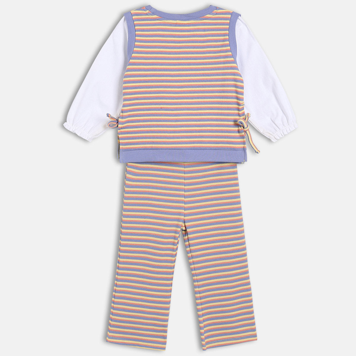 Girls Multi Round Neck Full Length Top And Bottom
