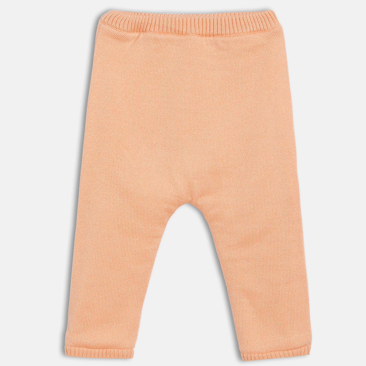 Girls Peach Front Open Full Sleeve Top And Bottom