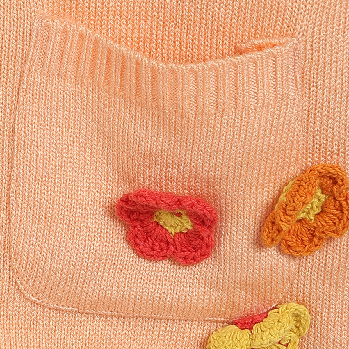 Girls Peach Front Open Full Sleeve Top And Bottom
