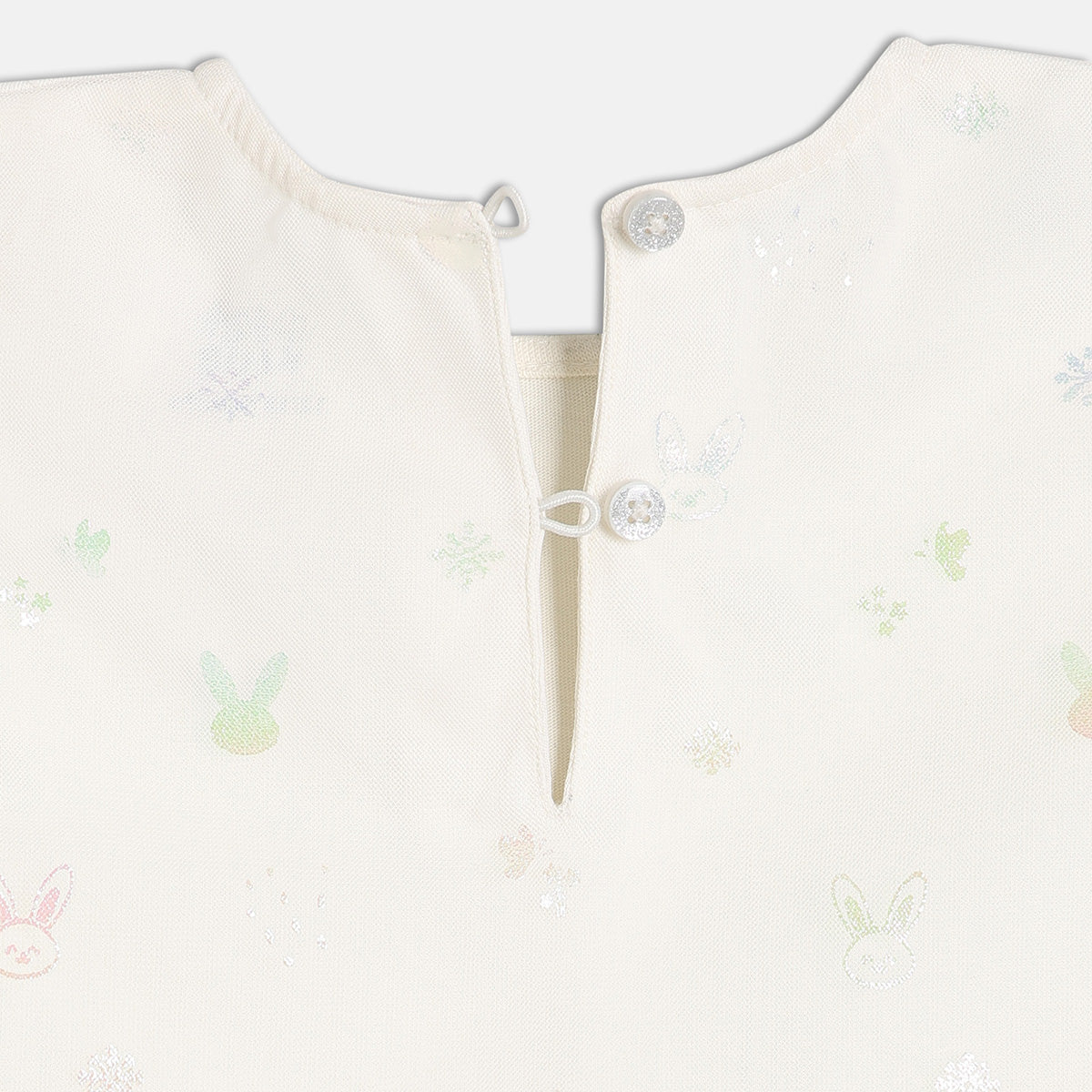 Girls White Round Neck Knee Length Top And Bottom