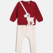 Girls Round Neck Full Length Top And Bottom Multi