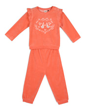Baby Girls Floral  Embroidered 2 piece Set, Peach