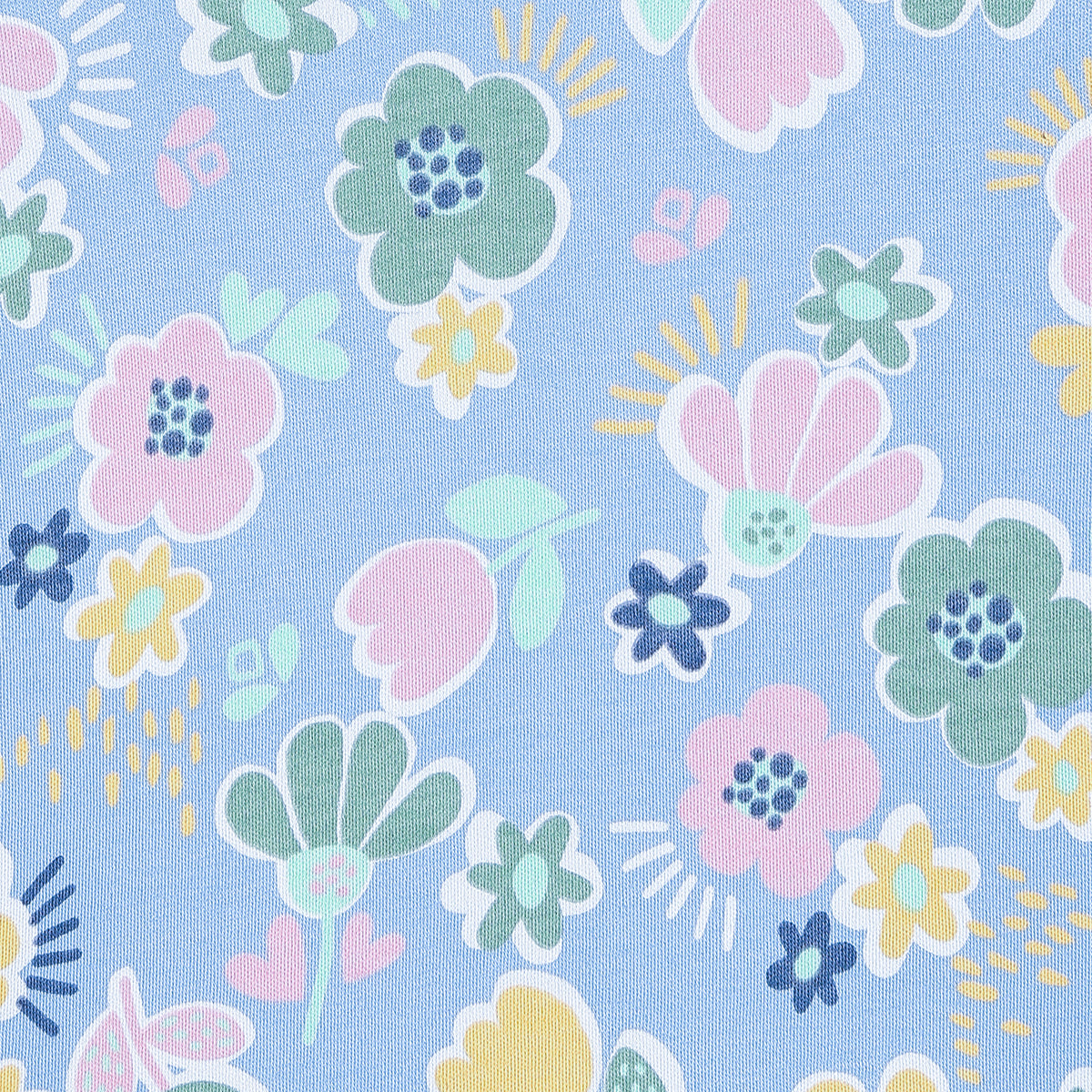 Girls Blue Round Neck Full Length Top And Bottom