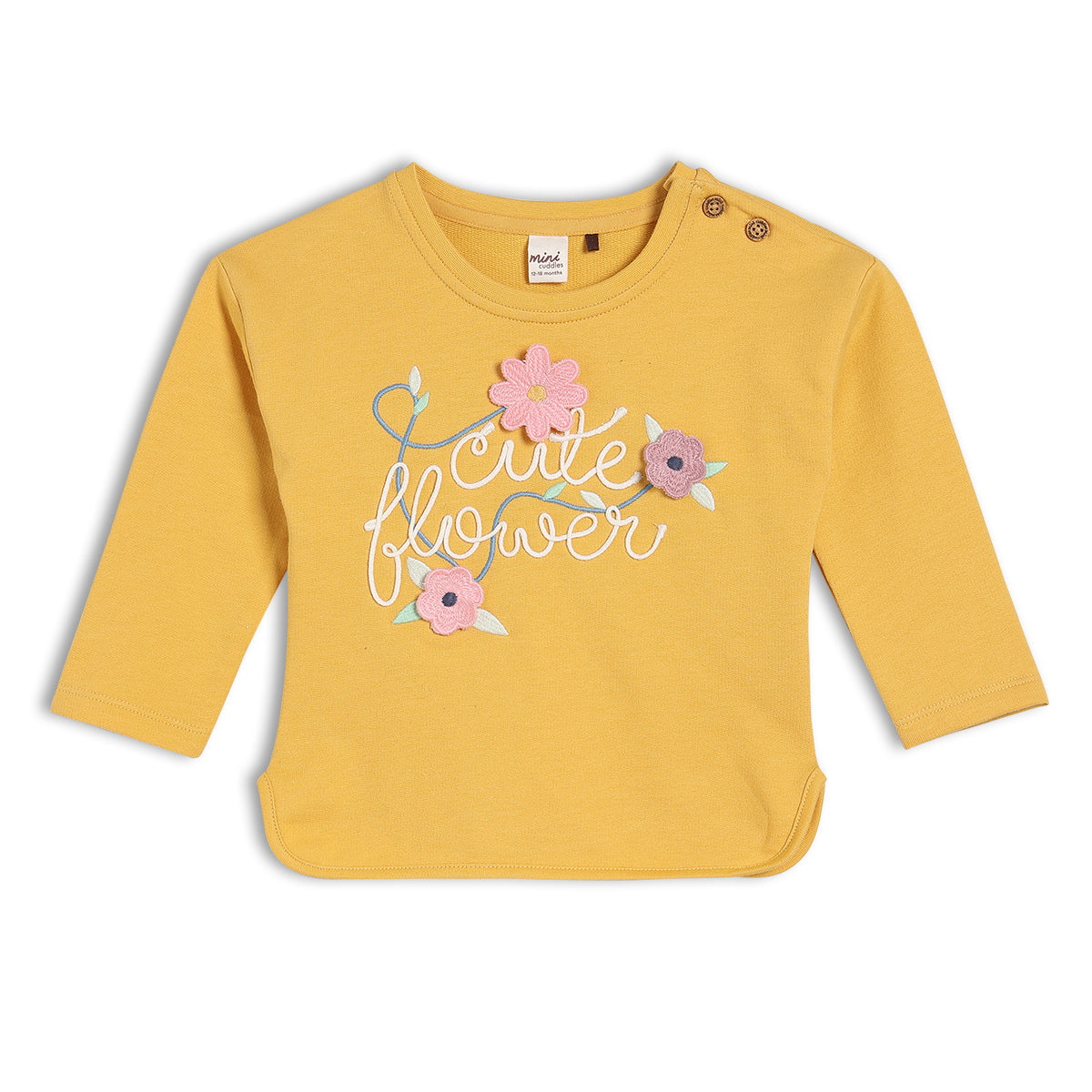 Girls Yellow Round Neck Full Length Top And Bottom