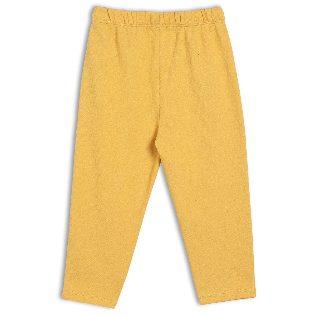 Girls Yellow Round Neck Full Length Top And Bottom