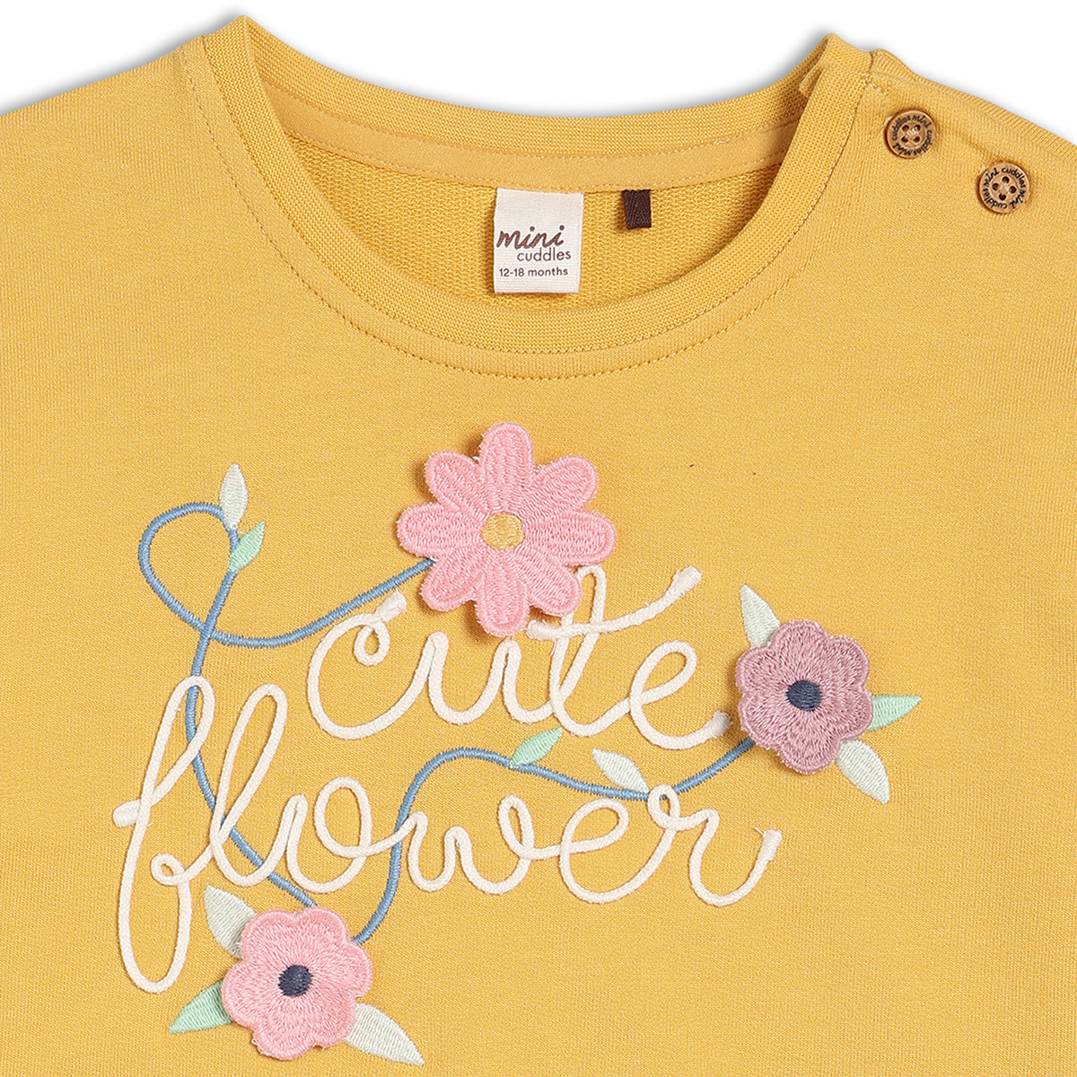Girls Yellow Round Neck Full Length Top And Bottom