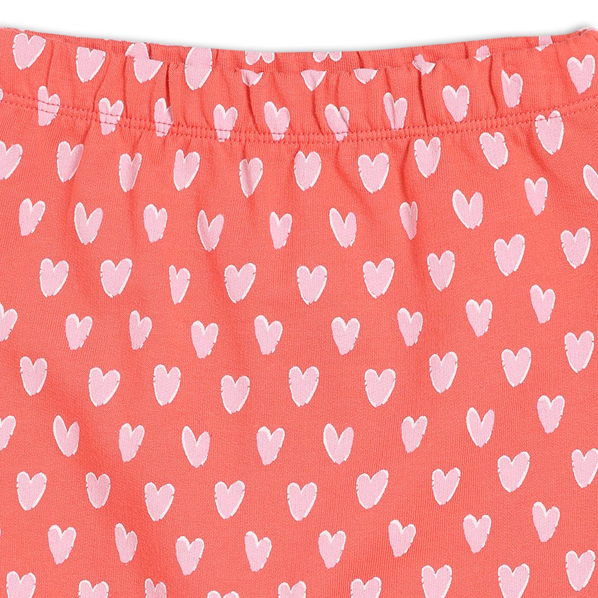 Girls Red Round Neck Full Sleeve Top And Bottom