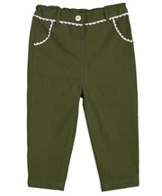 Green Baby Girls Adjustable Waistband Full Length Woven Pant