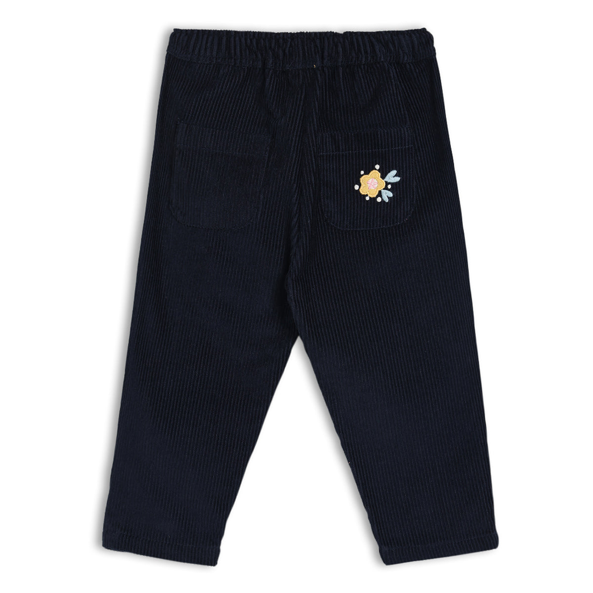 Girls Navy Blue Elasticated Full Length Woven Pant