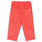 Girls Red Elasticated Full Length Woven Pant