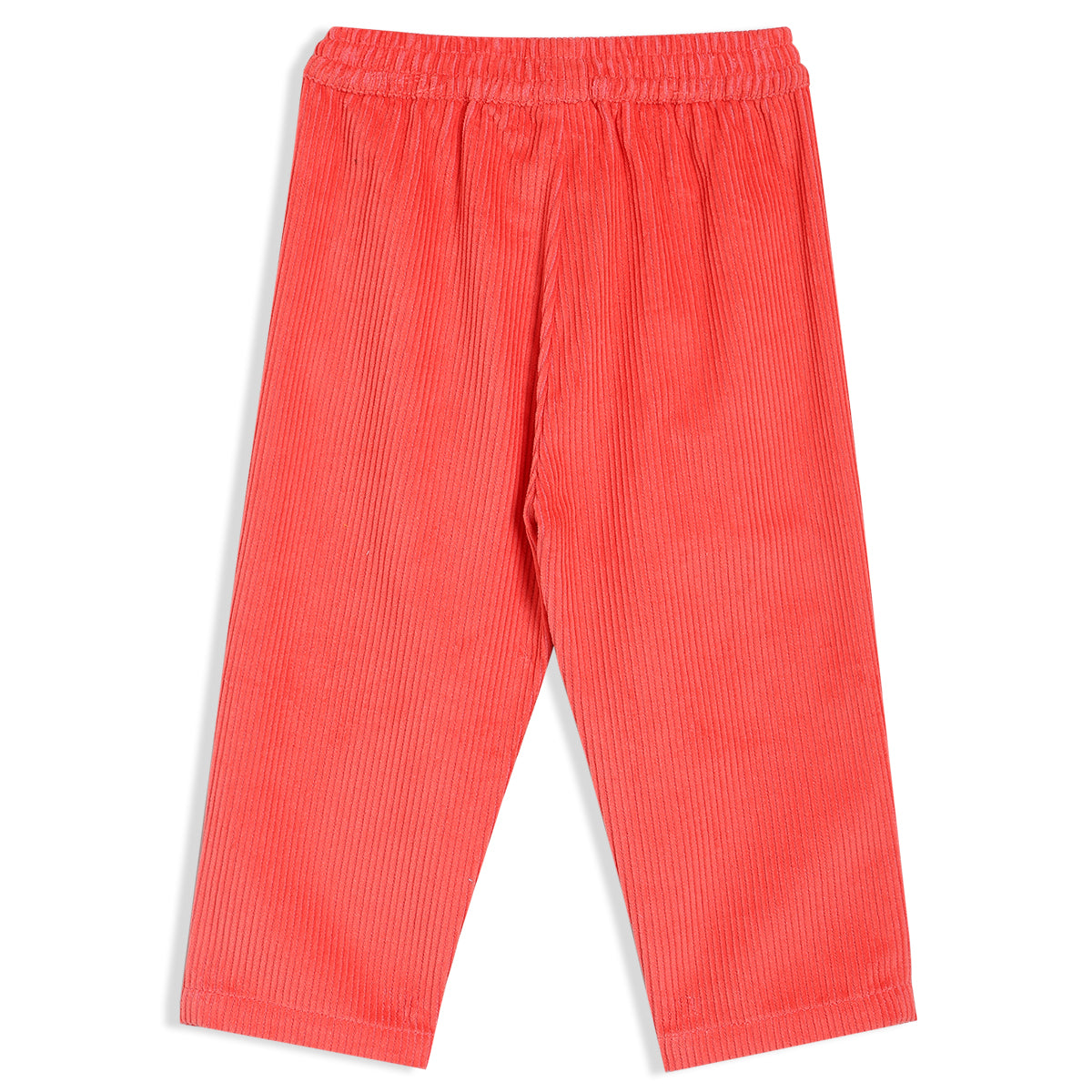 Girls Red Elasticated Full Length Woven Pant
