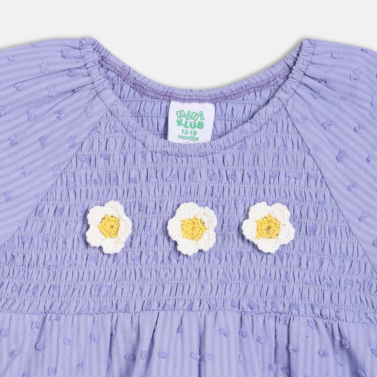 Girls Cotton Half Sleeves Floral Top - Purple