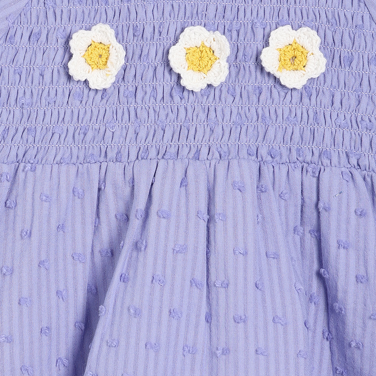 Girls Cotton Half Sleeves Floral Top - Purple