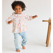 Baby Girls Floral Printed Woven Top, Multicolour