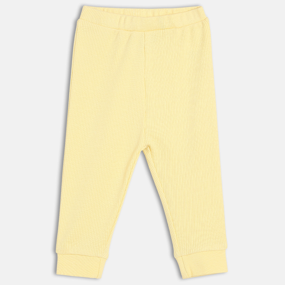 Unisex Cotton Pack Of 2 Solid Knit Bottoms - Grey & Yellow