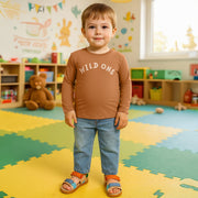 Baby Unisex Graphic Printed Top, Brown