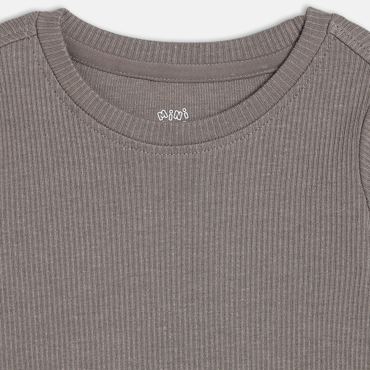 Unisex Cotton Pack Of 2 Full Sleeves Solid Tees - Grey & Yellow